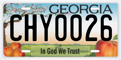 GA license plate CHY0026