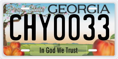 GA license plate CHY0033