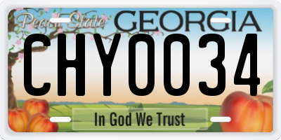 GA license plate CHY0034