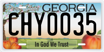 GA license plate CHY0035