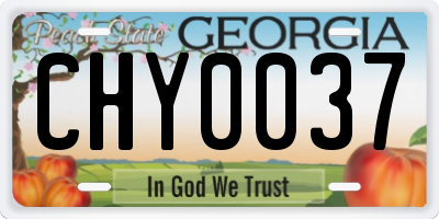 GA license plate CHY0037