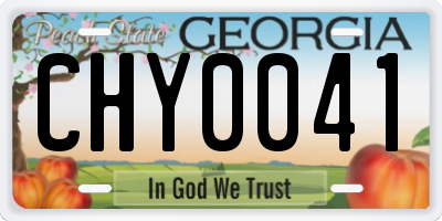 GA license plate CHY0041