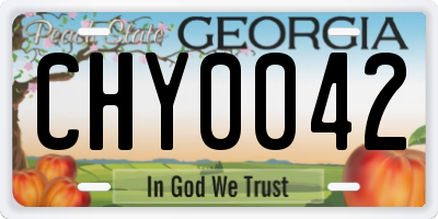 GA license plate CHY0042