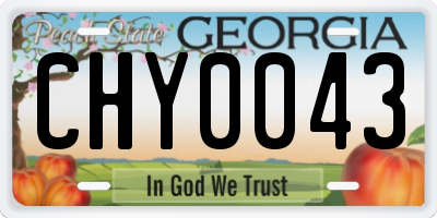 GA license plate CHY0043