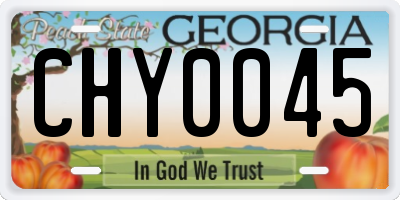 GA license plate CHY0045
