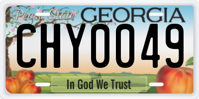 GA license plate CHY0049
