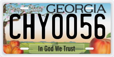 GA license plate CHY0056