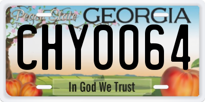GA license plate CHY0064