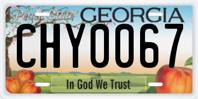 GA license plate CHY0067