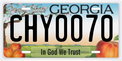 GA license plate CHY0070