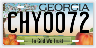 GA license plate CHY0072