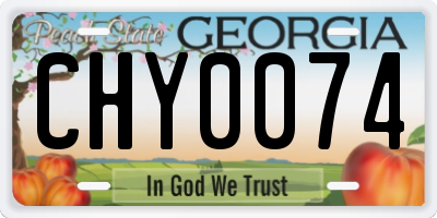 GA license plate CHY0074