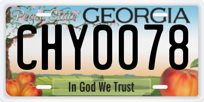 GA license plate CHY0078