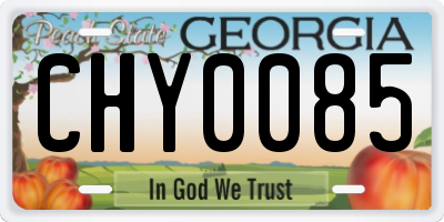 GA license plate CHY0085
