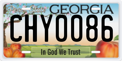 GA license plate CHY0086