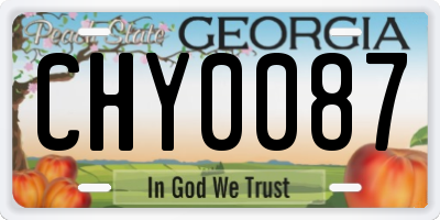GA license plate CHY0087