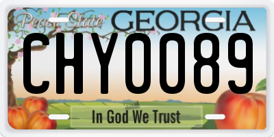GA license plate CHY0089