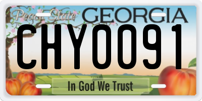 GA license plate CHY0091