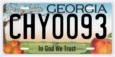 GA license plate CHY0093