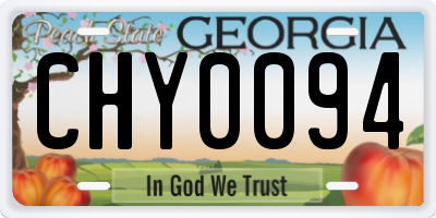 GA license plate CHY0094