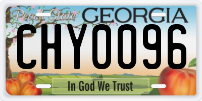 GA license plate CHY0096