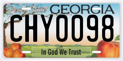 GA license plate CHY0098