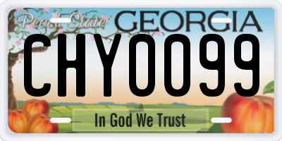 GA license plate CHY0099