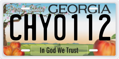 GA license plate CHY0112