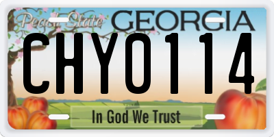 GA license plate CHY0114