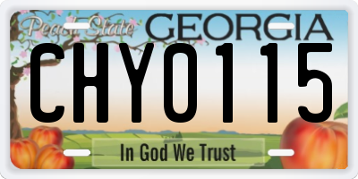 GA license plate CHY0115