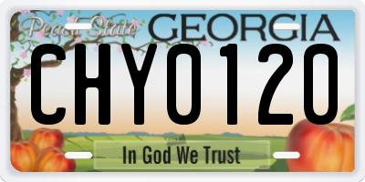 GA license plate CHY0120