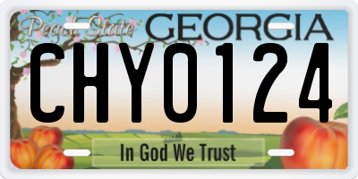 GA license plate CHY0124