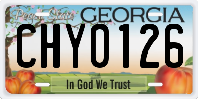GA license plate CHY0126