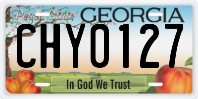 GA license plate CHY0127