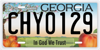 GA license plate CHY0129
