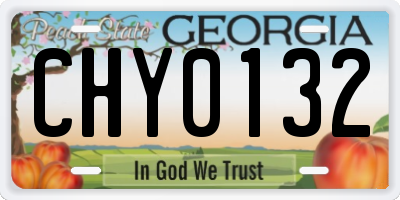 GA license plate CHY0132