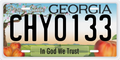 GA license plate CHY0133
