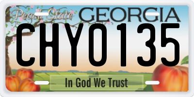 GA license plate CHY0135