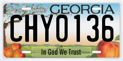 GA license plate CHY0136