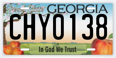 GA license plate CHY0138