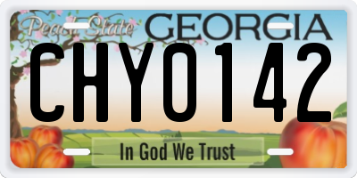 GA license plate CHY0142
