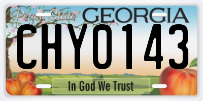GA license plate CHY0143