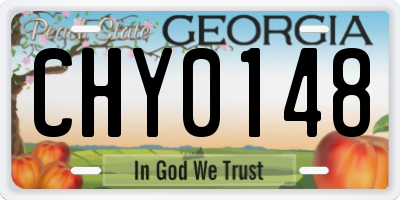 GA license plate CHY0148