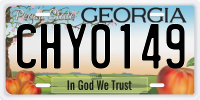 GA license plate CHY0149