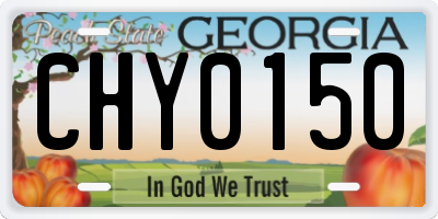 GA license plate CHY0150