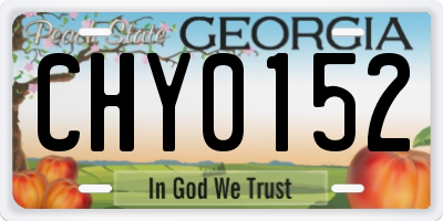 GA license plate CHY0152