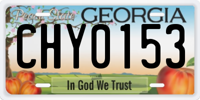 GA license plate CHY0153