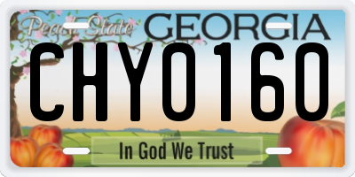 GA license plate CHY0160