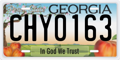 GA license plate CHY0163