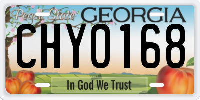 GA license plate CHY0168